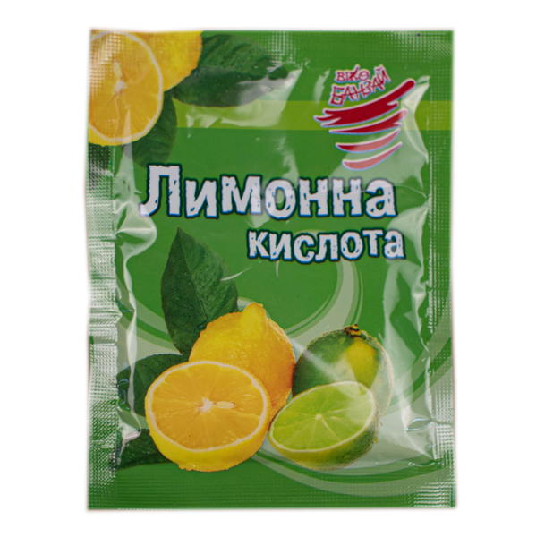 Лимонна кислота 1/25г (1 ящик 0,875 кг) (35 пачок)